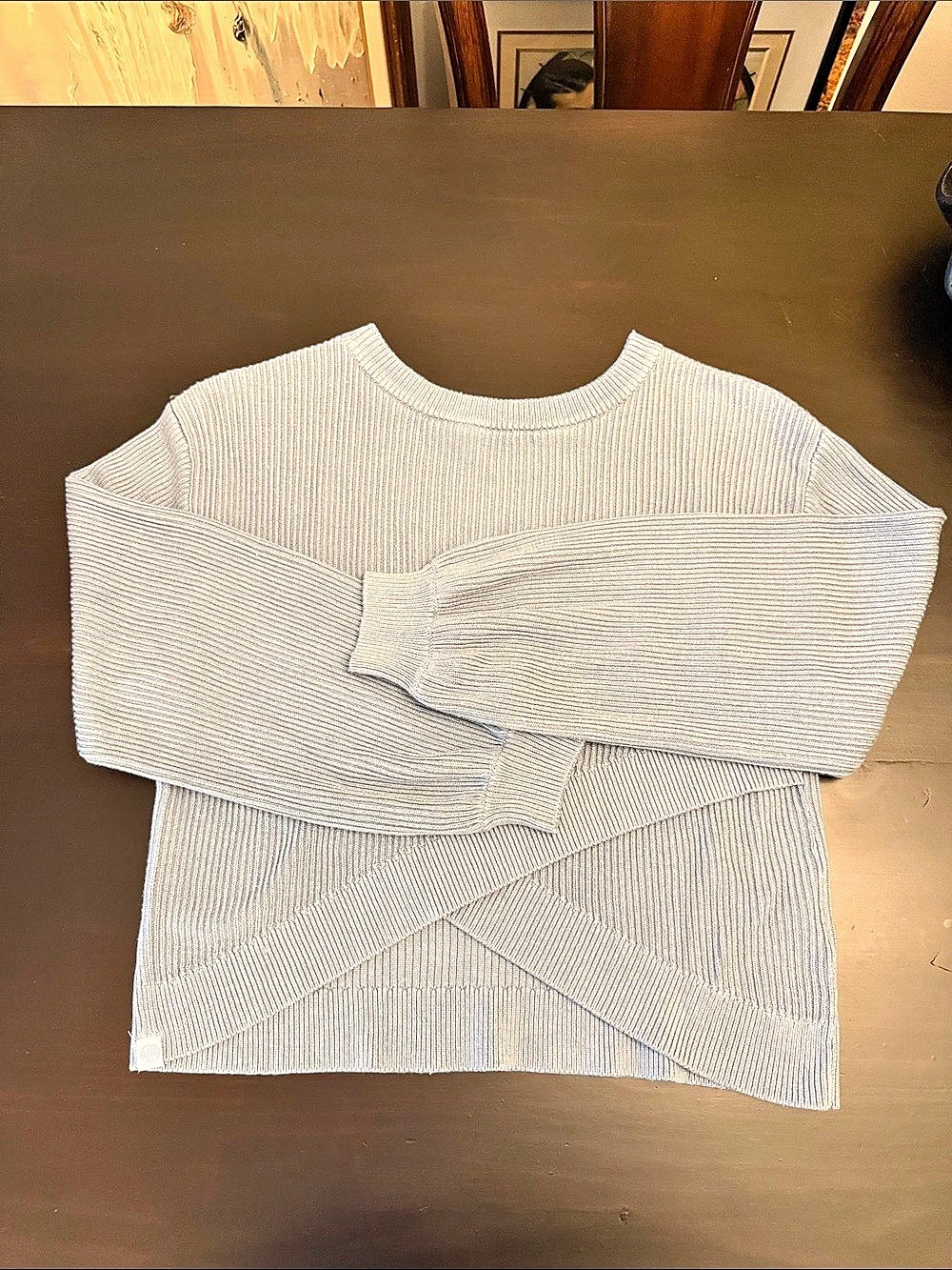 lululemon Reversible Crossover Sweater Size 8 Grayish Blue